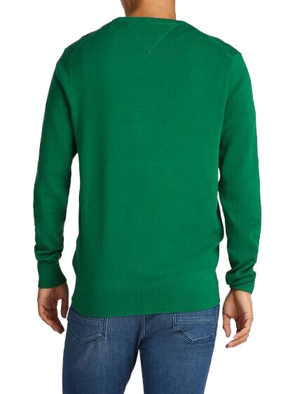 TH Su&eacute;ter de cuello redondo con micrologotipo nuevo verde - Su&eacute;teres de los hombres