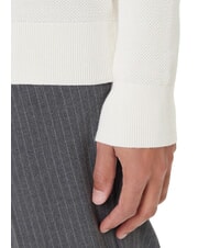 TOMMY HILFIGER TH Su&eacute;ter de cuello redondo con dise&ntilde;o de panal p&eacute;talo de marfil - Su&eacute;teres de los hombres - 4