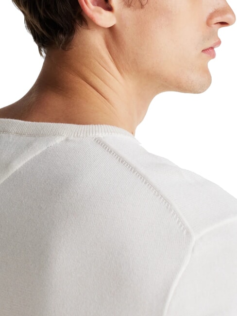 TH Su&eacute;ter de cuello redondo con micrologotipo p&eacute;talo de marfil - Su&eacute;teres de los hombres