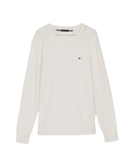 TOMMY HILFIGER TH Su&eacute;ter de cuello redondo con micrologotipo p&eacute;talo de marfil - Su&eacute;teres de los hombres - 4