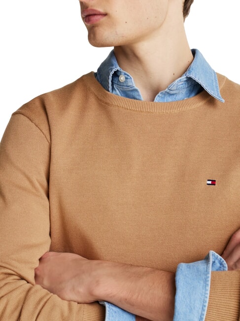 TH Su&eacute;ter de cuello redondo con micrologotipo lienzo de safari - Su&eacute;teres de los hombres