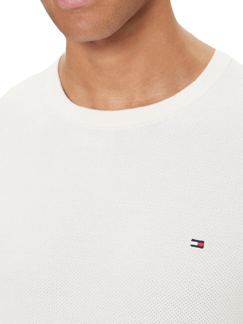 TH Su&eacute;ter de cuello redondo con dise&ntilde;o de panal p&eacute;talo de marfil - Su&eacute;teres de los hombres