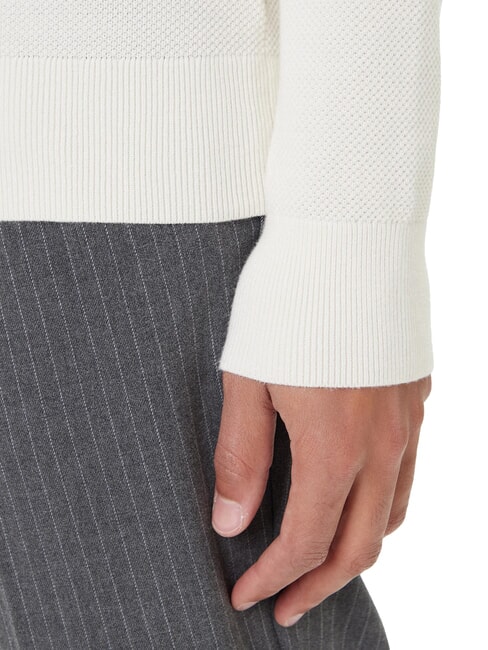 TH Su&eacute;ter de cuello redondo con dise&ntilde;o de panal p&eacute;talo de marfil - Su&eacute;teres de los hombres