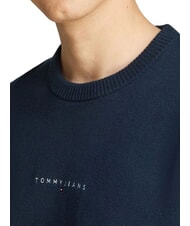 TOMMY HILFIGER TH JEANS Su&eacute;ter de cuello redondo con logotipo bordado Marina de noche oscura - Su&eacute;teres de los hombres - 3