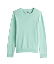 TOMMY HILFIGER TH JEANS Su&eacute;ter de cuello redondo de algod&oacute;n menta de primavera - Su&eacute;teres de los hombres - 4