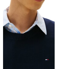 TOMMY HILFIGER TH JEANS Su&eacute;ter de cuello redondo de algod&oacute;n Marina de noche oscura - Su&eacute;teres de los hombres - 3
