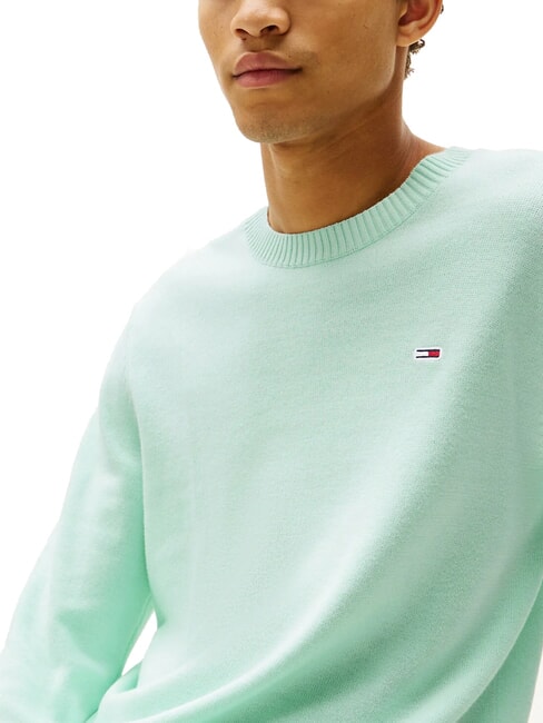 TH JEANS Su&eacute;ter de cuello redondo de algod&oacute;n menta de primavera - Su&eacute;teres de los hombres