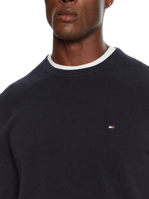 TH Su&eacute;ter de cuello redondo con dise&ntilde;o de panal cielo del desierto - Su&eacute;teres de los hombres