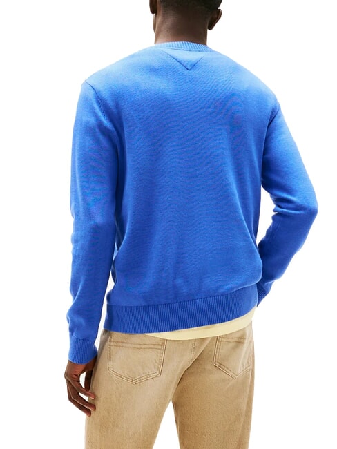 TH JEANS Su&eacute;ter de cuello redondo de algod&oacute;n clima azul - Su&eacute;teres de los hombres