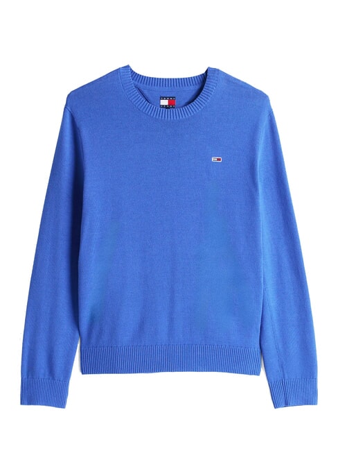 TH JEANS Su&eacute;ter de cuello redondo de algod&oacute;n clima azul - Su&eacute;teres de los hombres