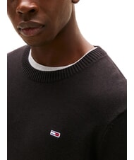TOMMY HILFIGER TH JEANS Su&eacute;ter de cuello redondo de algod&oacute;n negro - Su&eacute;teres de los hombres - 3