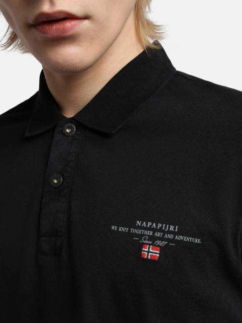 ELBAS JERSEY Polo de algod&oacute;n Micrologist negro 041 - camisa polo