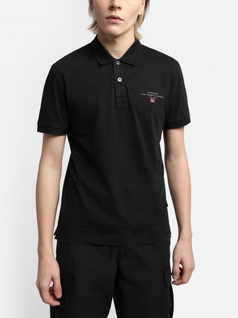 ELBAS JERSEY Polo de algod&oacute;n Micrologist negro 041 - camisa polo