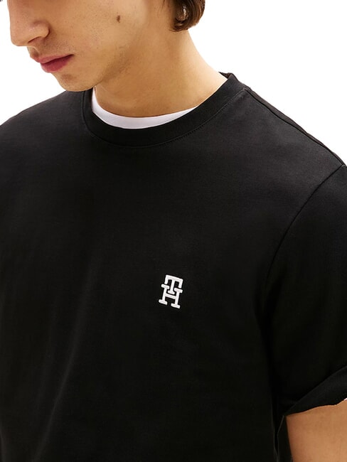 TH Camiseta con logotipo de monograma negro - camiseta