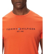 TOMMY HILFIGER TH Camiseta de manga corta con estampado de logotipo naranja brillante - camiseta - 3
