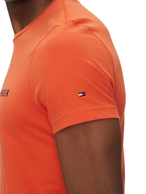 TH Camiseta de manga corta con estampado de logotipo naranja brillante - camiseta