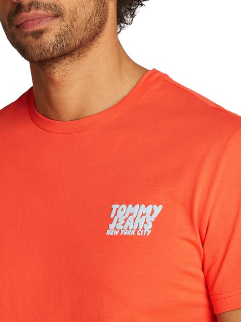 TH JEANS Camiseta de manga corta bermell&oacute;n brillante - camiseta