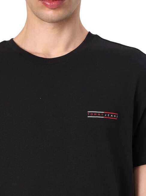 TH JEANS Camiseta de manga corta con estampado gr&aacute;fico negro - camiseta