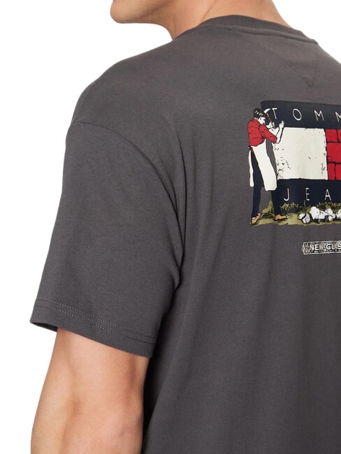 TH JEANS Camiseta de manga corta de corte relajado lavado negro - camiseta