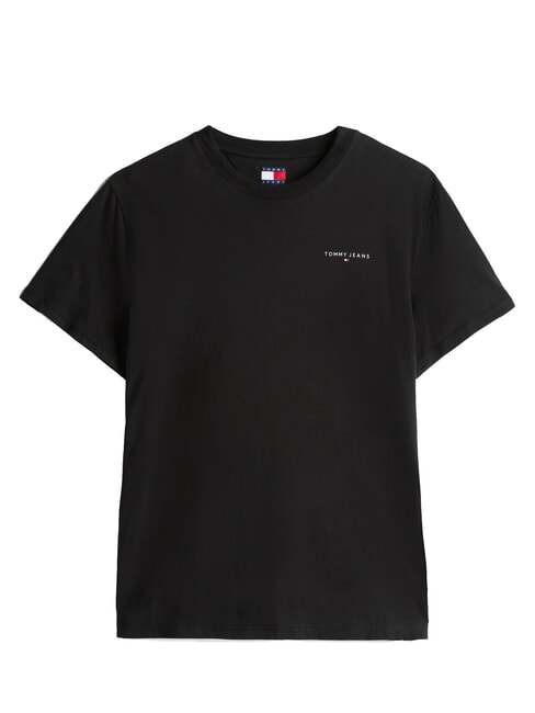 TH JEANS Camiseta de manga corta con estampado de logotipo negro - camiseta
