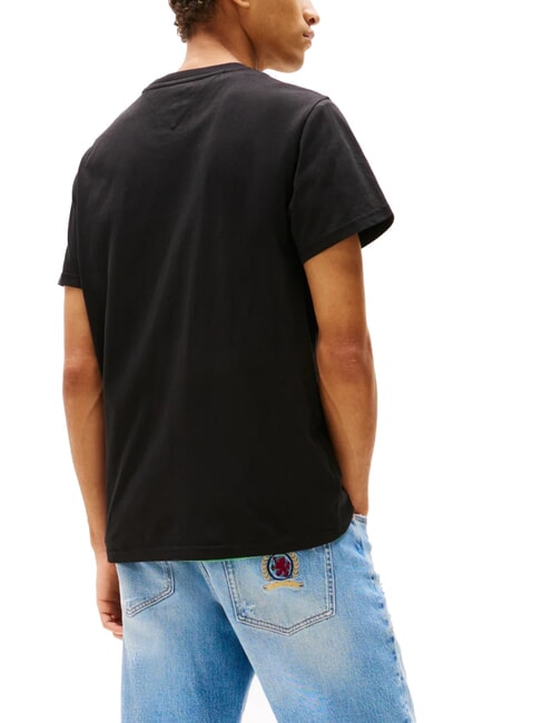 TH JEANS Camiseta de manga corta con estampado de logotipo negro - camiseta