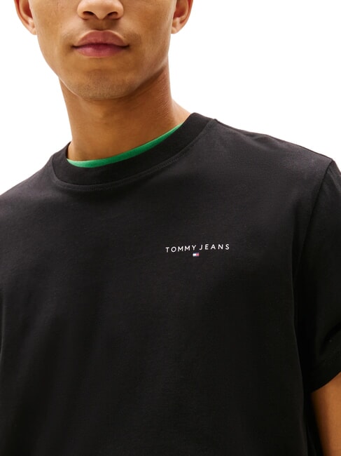 TH JEANS Camiseta de manga corta con estampado de logotipo negro - camiseta