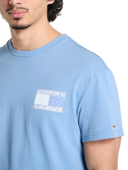 TH JEANS Camiseta con estampado de bandera de Paisley Azul Colorado - camiseta