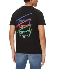 TOMMY HILFIGER TH JEANS Camiseta de manga corta con logotipos multicolores - camiseta
