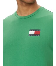 TOMMY HILFIGER TH JEANS Camiseta de manga corta con estampado de logotipo verde costero - camiseta - 3
