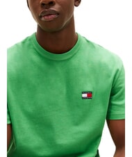 TOMMY HILFIGER TH JEANS Camiseta de manga corta con logo bordado verde costero - camiseta - 3