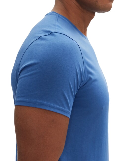 TH JEANS Camiseta de algod&oacute;n de corte entallado clima azul - camiseta