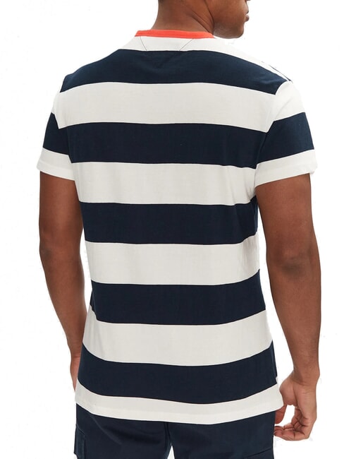 TH JEANS Camiseta de manga corta a rayas cielo del desierto / p&eacute;talo de marfil - camiseta