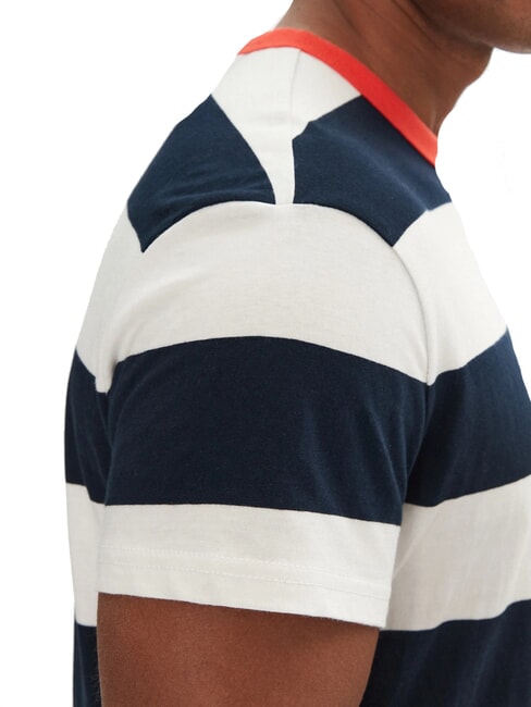 TH JEANS Camiseta de manga corta a rayas cielo del desierto / p&eacute;talo de marfil - camiseta