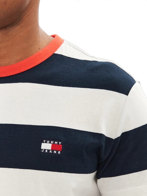 TH JEANS Camiseta de manga corta a rayas cielo del desierto / p&eacute;talo de marfil - camiseta