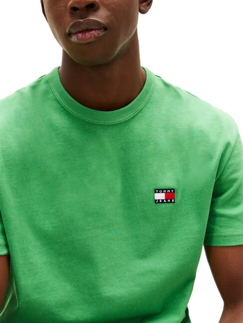 TH JEANS Camiseta de manga corta con logo bordado verde costero - camiseta