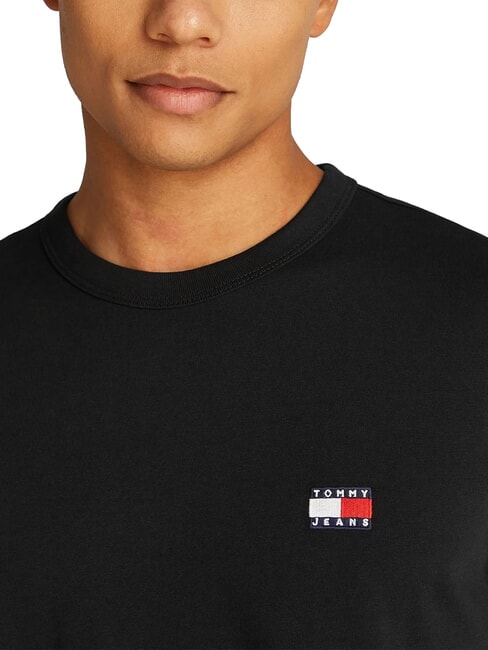 TH JEANS Camiseta de manga corta con logo bordado negro - camiseta