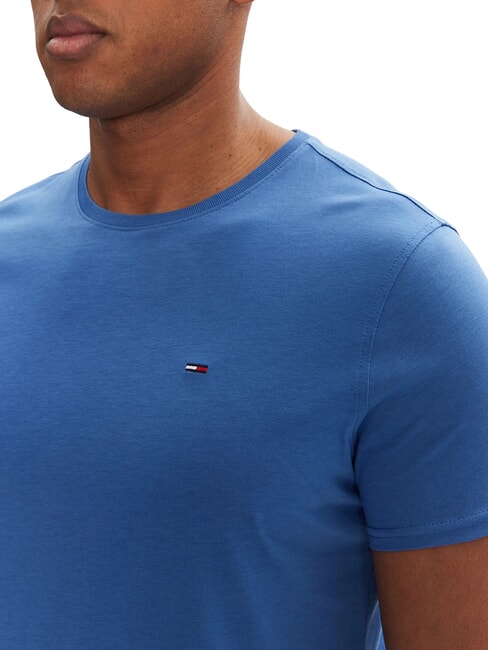 TH JEANS Camiseta de algod&oacute;n de corte entallado clima azul - camiseta