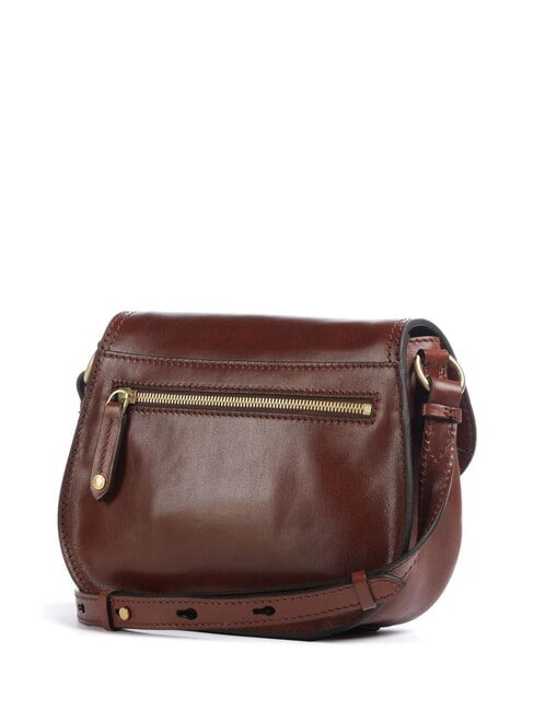 ISADORA Bolso de hombro de piel con solapa BROWN - Bolsos Mujer
