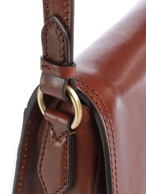 ISADORA Bolso de hombro de piel con solapa BROWN - Bolsos Mujer