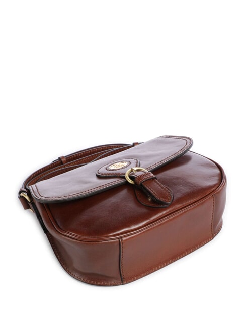 ISADORA Bolso de hombro de piel con solapa BROWN - Bolsos Mujer