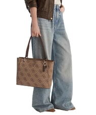 GUESS NOELLE 2 Bolso de hombro con estampado del logotipo 4G logotipo de caf&eacute; con leche / marr&oacute;n - Bolsos Mujer - 5