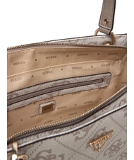 GUESS NOELLE 2 Bolso de hombro con estampado del logotipo 4G logotipo de color topo oscuro - Bolsos Mujer - 4