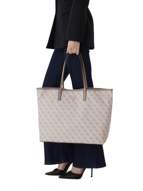 ECO VICTTORIA Bolso de hombro logotipo de color topo oscuro - Bolsos Mujer