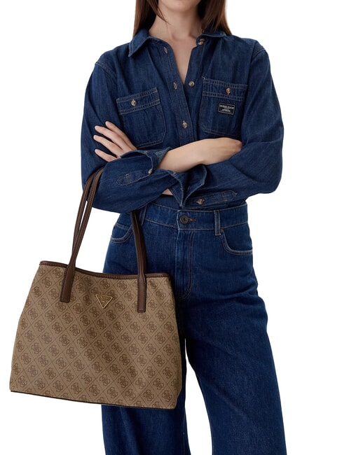 VICTTORIA 2 Bolso de hombro tipo shopper, con clutch logotipo de caf&eacute; con leche / marr&oacute;n - Bolsos Mujer