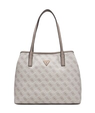 GUESS VICTTORIA 2 Bolso de hombro tipo shopper, con clutch logotipo de color topo oscuro - Bolsos Mujer - 2