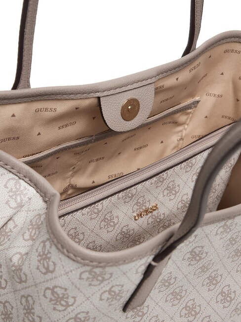 VICTTORIA 2 Bolso de hombro tipo shopper, con clutch logotipo de color topo oscuro - Bolsos Mujer