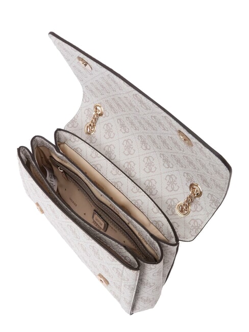 NOELLE 2 Bolso convertible con solapa logotipo de color topo oscuro - Bolsos Mujer