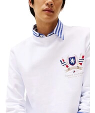 TOMMY HILFIGER TH Sudadera de algod&oacute;n con cuello redondo y emblema blanco - Sudaderas - 3
