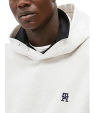 TOMMY HILFIGER TH Sudadera con capucha de algod&oacute;n leche de avena brezo - Sudaderas - 3