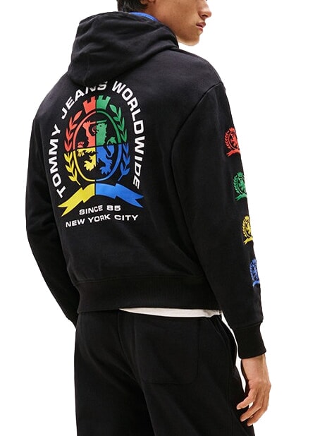 TH JEANS Sudadera de algod&oacute;n con estampados negro - Sudaderas